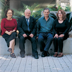 (l-r) Dr. Judith Chebath, Prof. Michel Revel, Prof. Menachem Rubinstein and Dr. Daniela Novick